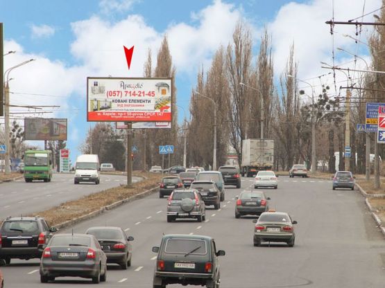 Фото рекламной плоскости по адресу Льва Ландау пр-т + Танкопия ул., из центра Фото рекламной плоскости по адресу Льва Ландау пр-т + Танкопия ул., из центра