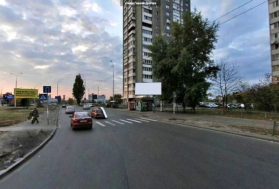 Фото рекламної площини за адресою Героев Днепра, 1 – выезд на Богатырскую Фото рекламної площини за адресою Героев Днепра, 1 – выезд на Богатырскую