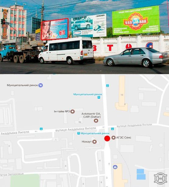 Фото рекламної площини за адресою ул.Батожская(муницип.рынок,ун-т "Украина")