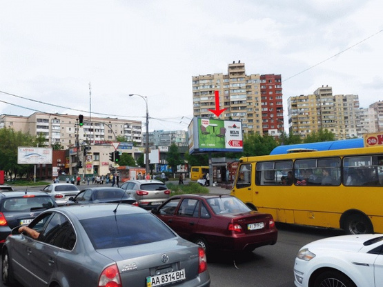 Фото рекламної площини за адресою Тростянецкая ул., в сторону пересечения с Харьковским шоссе