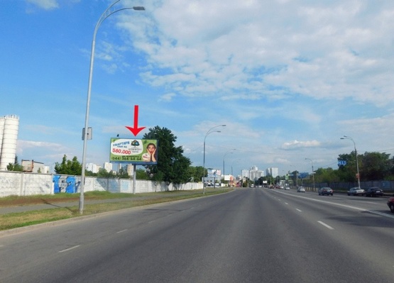 Фото рекламної площини за адресою Днепровская набережная, 300 м от АЗС Солекс