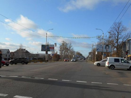 Фото рекламной плоскости по адресу м. Буча, траса М07, км 29+300 ліво, вул. Нове шосе- вул. Б.Хмельницкого, світлофор, ЖК "Гранд Бурже"