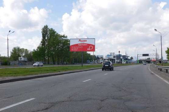 Фото рекламной плоскости по адресу Богатирська вул., розподілювач - Лугова вул., розподілювач (в направл. Вишгорода)