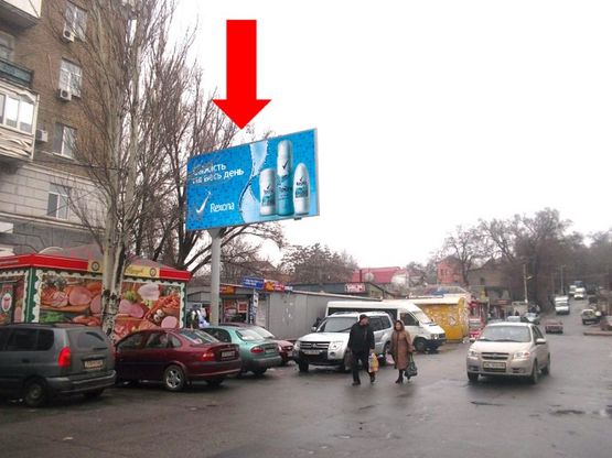 Фото рекламной плоскости по адресу Боброва ул. / Сечевой пер. (бывш. Калинина пер.), рынок "Славянский" Фото рекламной плоскости по адресу Боброва ул. / Сечевой пер. (бывш. Калинина пер.), рынок "Славянский"