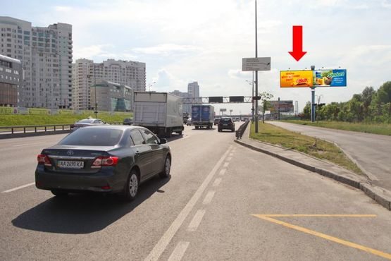 Фото рекламної площини за адресою Бажана пр., 12А, напротив клиники "Борис", ст. м. "Позняки", в центр, левый