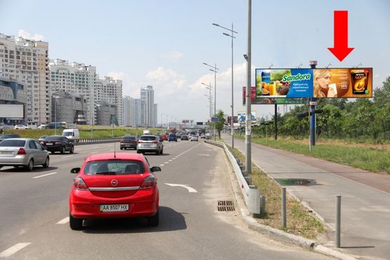 Фото рекламной плоскости по адресу Бажана пр., 100м от Гмыри ул., в центр, правый