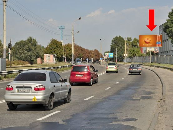 Фото рекламной плоскости по адресу Воздухофлотский пр., 50м до жд переезда, в сторону центра, аэропорта Киев