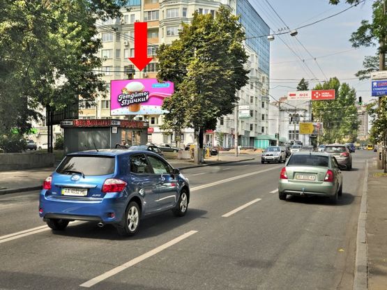 Фото рекламної площини за адресою Мельникова ул., 75 / Древлянская ул. (бывш. Якира ул.), в сторону КИМО, ст. м. "Дорогожичи"