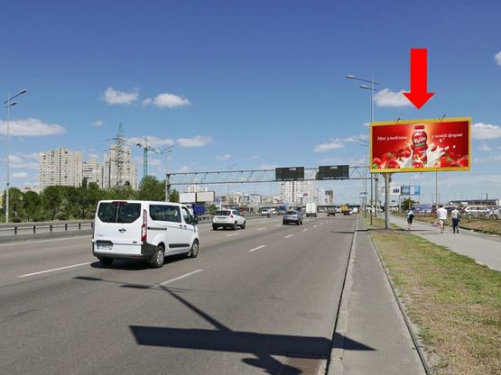 Фото рекламної площини за адресою Бажана пр., 30, в сторону Харьковская пл.