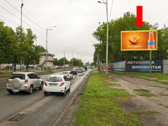 Фото рекламной плоскости по адресу Жмеринская ул., возле АЗС "ANP", в сторону Святошинская ул.