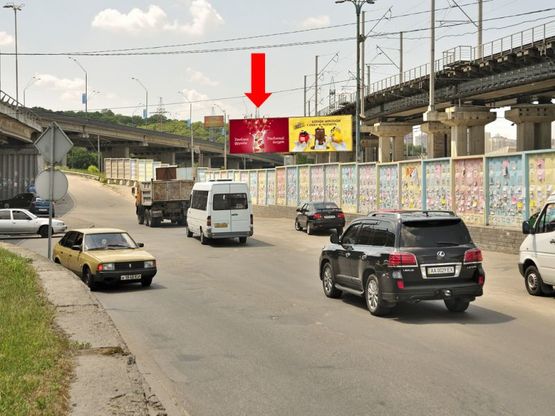 Фото рекламной плоскости по адресу Столичное шоссе, ас "Выдубичи", ст. м. "Выдубичи", выезд с ас, левый