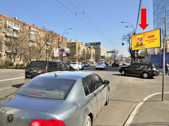 Фото рекламної площини за адресою Лобановского пр. (бывш. Краснозвездный пр.), 56, перед перекрестком сГоловка ул., в сторону Демеевская пл. (бывш. Московская пл.)