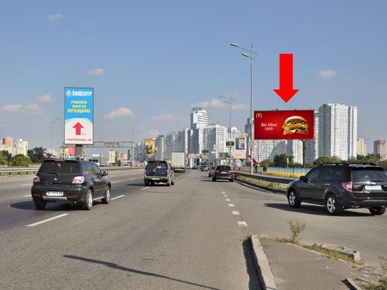 Фото рекламної площини за адресою Бажана пр., развязка мост Южный, в сторону ст. м. "Осокорки"