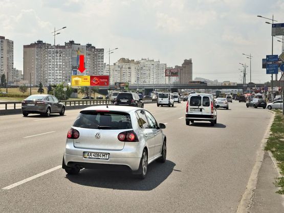 Фото рекламной плоскости по адресу Бажана пр., ст. м. "Харьковская", в сторону ст. м. "Позняки", левая