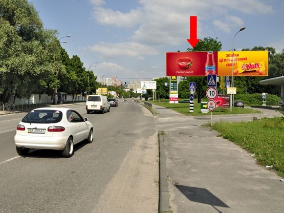 Фото рекламной плоскости по адресу Кировоградская ул., 60, напротив, после поворота на Монтажников ул., в сторону Гринченка ул., левый