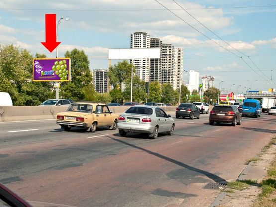 Фото рекламної площини за адресою Ватутина пр., 50м. от АЗС в сторону ж/ м "Троещина"