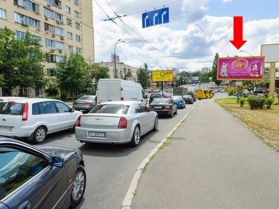 Фото рекламної площини за адресою Воздухофлотский пр., съезд на Победы пр., за мостом, напротив "Ощадкассы", в сторону ст. м. "Политехнический институт"