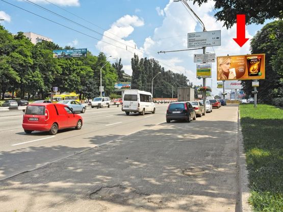 Фото рекламной плоскости по адресу Победы пр., 51-2 / Гарматная ул., в центр