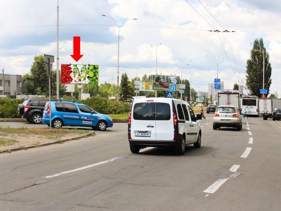 Фото рекламної площини за адресою Героев Днепра ул., 6 / Гайдай ул., развязка, в сторону ТРЦ "Караван", Богатырской ул.