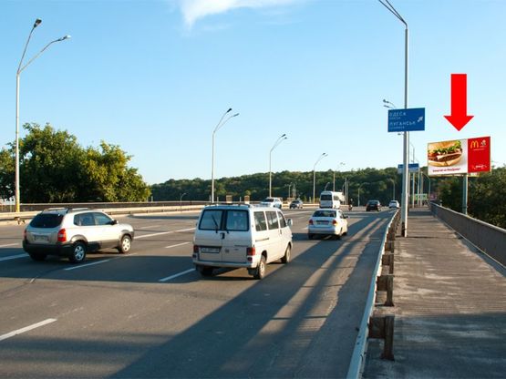 Фото рекламної площини за адресою Бойчука ул. (бывш. Киквидзе ул.) / Железнодорожное шоссе, мост, в сторону мост Южный, Саперно-Слободская ул.