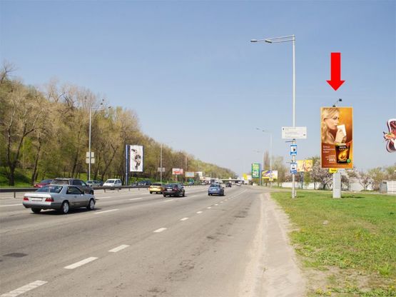 Фото рекламной плоскости по адресу Надднепрянское шоссе, в сторону мост Патона
