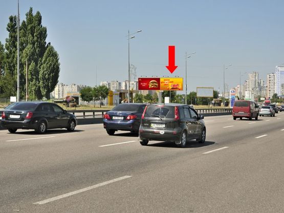 Фото рекламной плоскости по адресу Бажана пр., 1 / Днепродзержинская ул., в сторону Харьковская пл., правый