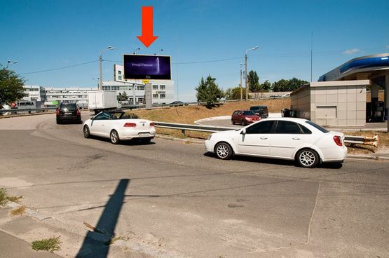 Фото рекламной плоскости по адресу Телиги ул., заезд на Бандеры пр. (бывш. Московский пр.), в сторону Новоконстантиновская ул.