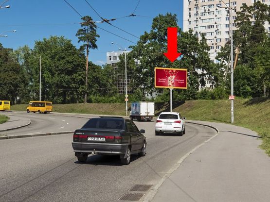 Фото рекламной плоскости по адресу Кольцевая дорога, заезд на Победы пр., в сторону центра