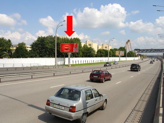 Фото рекламной плоскости по адресу Набережно-Рыбальская ул., 130м за мост Гаванский, в сторону Оболони Фото рекламной плоскости по адресу Набережно-Рыбальская ул., 130м за мост Гаванский, в сторону Оболони