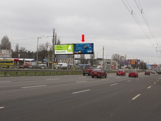 Фото рекламной плоскости по адресу Кольцевая дорога, разделитель, напротив супермаркетов "Ашан", "Эльдорадо", в сторону Победы пр., правая
