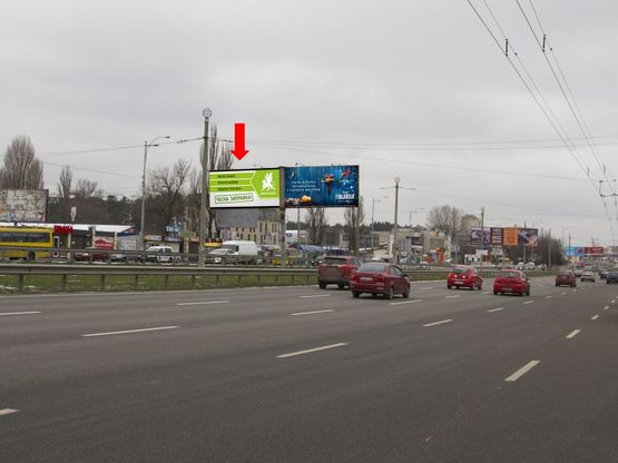 Фото рекламной плоскости по адресу Кольцевая дорога, разделитель, напротив супермаркетов "Ашан", "Эльдорадо", в сторону Победы пр., левая