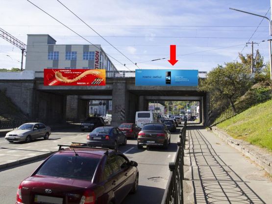 Фото рекламної площини за адресою Федорова ул., в сторону Протасов Яр ул., путепровод, правый