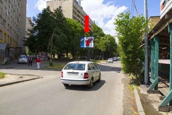Фото рекламной плоскости по адресу Выборгская ул., 1, КПИ, в сторону ул. Гетьмана
