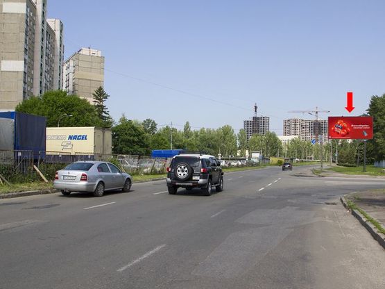 Фото рекламной плоскости по адресу Королева пр. - ул. Пшеничная, в сторону пр. Курбаса