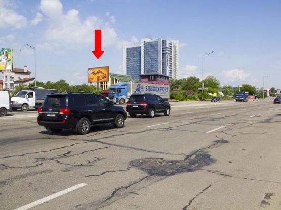 Фото рекламной плоскости по адресу Столичное шосе / ул. Заболотного, поворот на авторынок, в центр