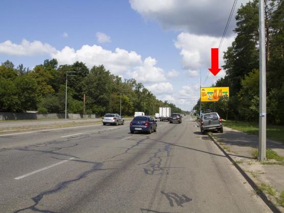 Фото рекламной плоскости по адресу Городская ул., возле АЗС "ANP", в сторону Пущи Водицы, Гостомеля, Бучи