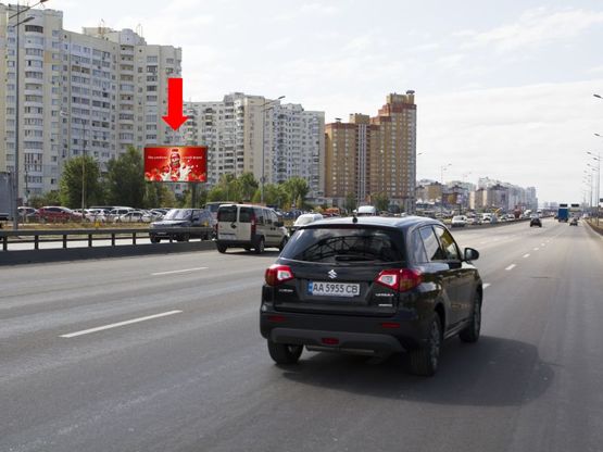 Фото рекламной плоскости по адресу Бажана пр., 30, в сторону ст.м. "Позняки", в центр