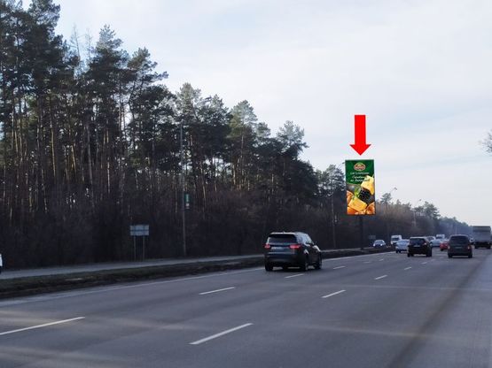 Фото рекламної площини за адресою Броварской пр., разделитель, 500 м за въездом в Бровары