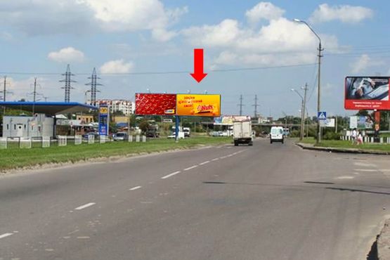 Фото рекламної площини за адресою Хуторовка ул., разделитель, возле АЗС "Укрнафта", правый из центра Фото рекламної площини за адресою Хуторовка ул., разделитель, возле АЗС "Укрнафта", правый из центра