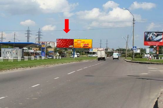 Фото рекламной плоскости по адресу Хуторовка ул., разделитель, возле АЗС "Укрнафта", левый, из центра