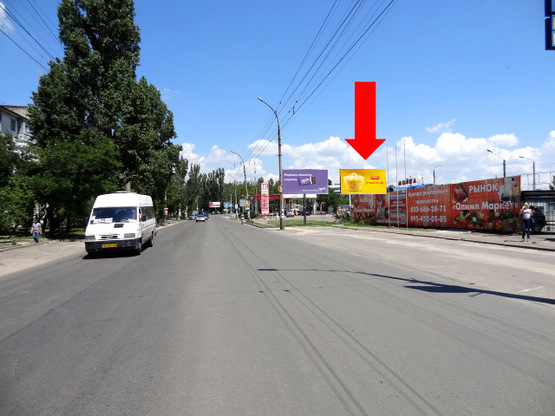 Фото рекламної площини за адресою Карпенко ул. / Мореходная ул., возле АЗС "Amic", супермаркета "АТБ", в центр