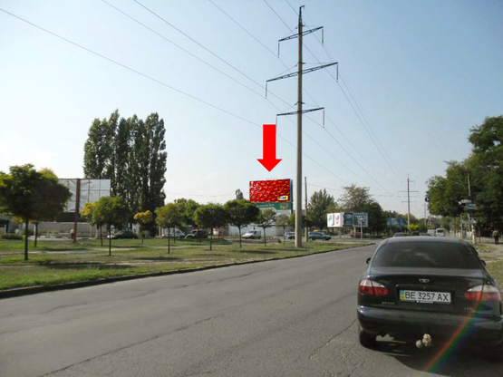 Фото рекламної площини за адресою Пограничная ул. (бывш. Чигрина ул.) / Садовая ул., в сторону морпорта, в центр, верхний