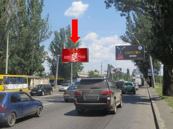 Фото рекламної площини за адресою Николаевская дорога, 259, возле комплекса отдыха "Дом Павловых", из центра (флажок)