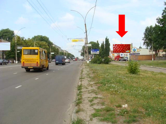 Фото рекламної площини за адресою Харьковская ул. / Линейная ул., в центр