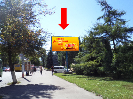 Фото рекламной плоскости по адресу Киевская ул., 55,  возле стадиона "Спартак", в центр