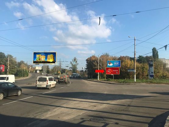 Фото рекламної площини за адресою Бердичевская ул. / ул. Селецкая, Смолянская пл., из центра, нижний