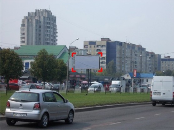 Фото рекламной плоскости по адресу пр. Черв. Калини, 40 (заїзд до ринку "Шувар", парна стор.), місце 7 Фото рекламной плоскости по адресу пр. Черв. Калини, 40 (заїзд до ринку "Шувар", парна стор.), місце 7