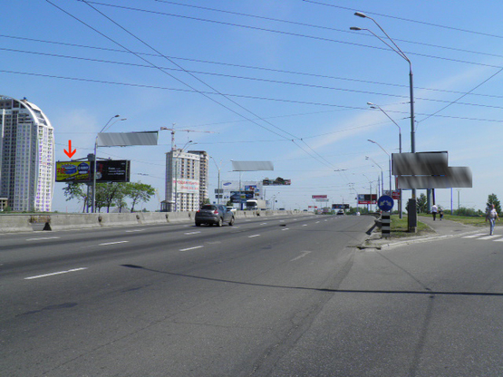 Фото рекламной плоскости по адресу Степана Бандеры пр., выезд на Героев Сталинграда пр., левый Фото рекламной плоскости по адресу Степана Бандеры пр., выезд на Героев Сталинграда пр., левый
