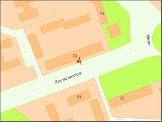 Схема рекламної площини за адресою Победы пл. / ул.Космонавтов, 74