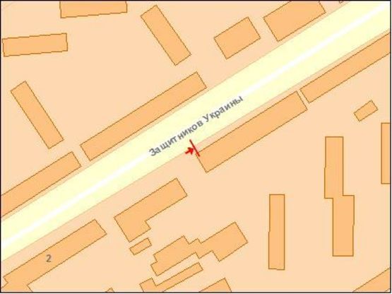 Схема рекламної площини за адресою Одинцова ул., 6 